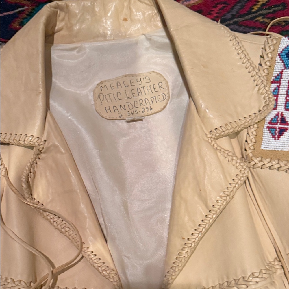 Cream Leather Jacket